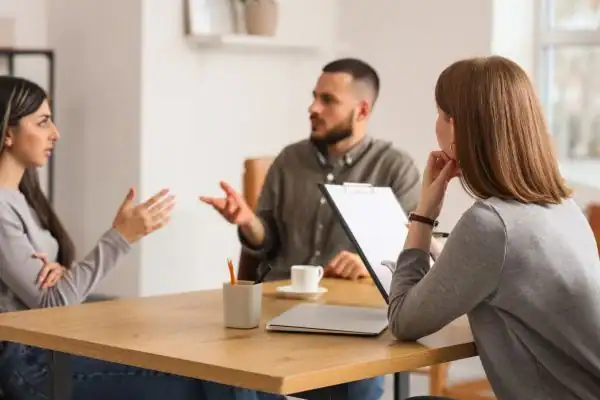 Image of couple access free mediation using family mediation voucher scheme Hinckley